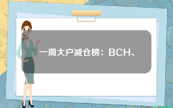 一周大户减仓榜：BCH、DGB、SAFE、DASH、DOGE