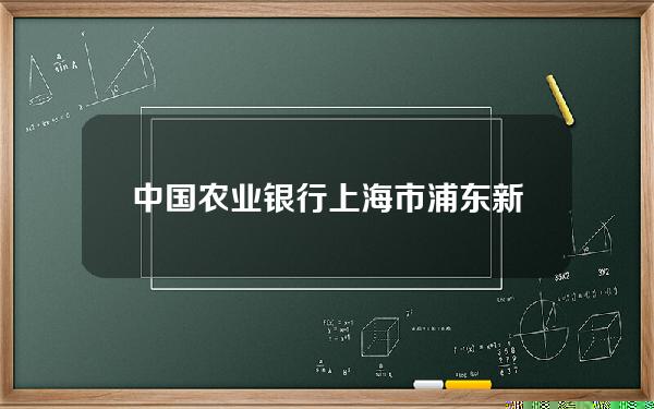 中国农业银行上海市浦东新区分行(农业银行上海浦东新区网点)