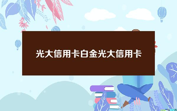 光大 信用卡 白金(光大信用卡白金卡年费)