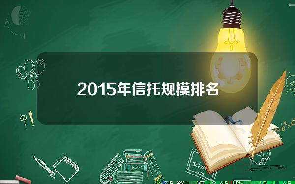 2015年信托规模排名